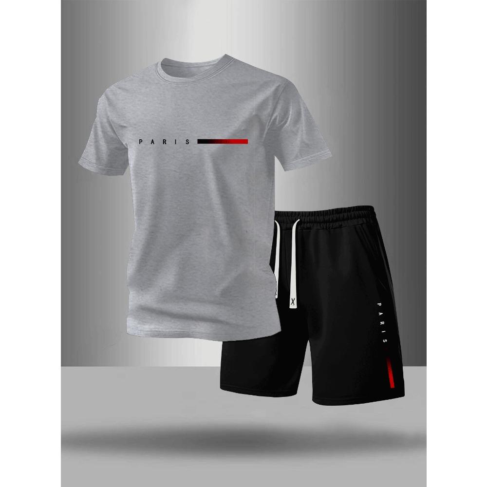 

A Two-piece Set Consisting of a Short Sleeved T-shirt and Shorts, Suitable for Casual Sportswear in Spring and Summer, and Perfect as a Gift XXL
