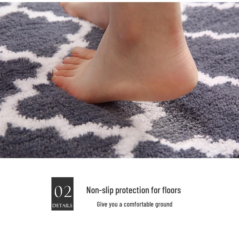 Nordic Style Non-slip Long Kitchen Mat - Absorbent & Oil-proof for Bedroom/Bathroom