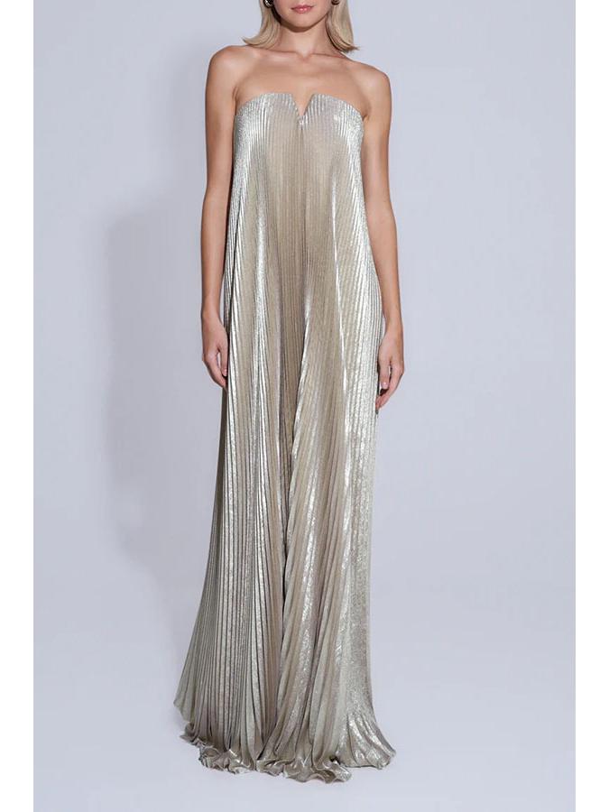 Damen trägerloses gefaltetes Kleid - Sehr weiter Saum Abendkleid Rock 8139