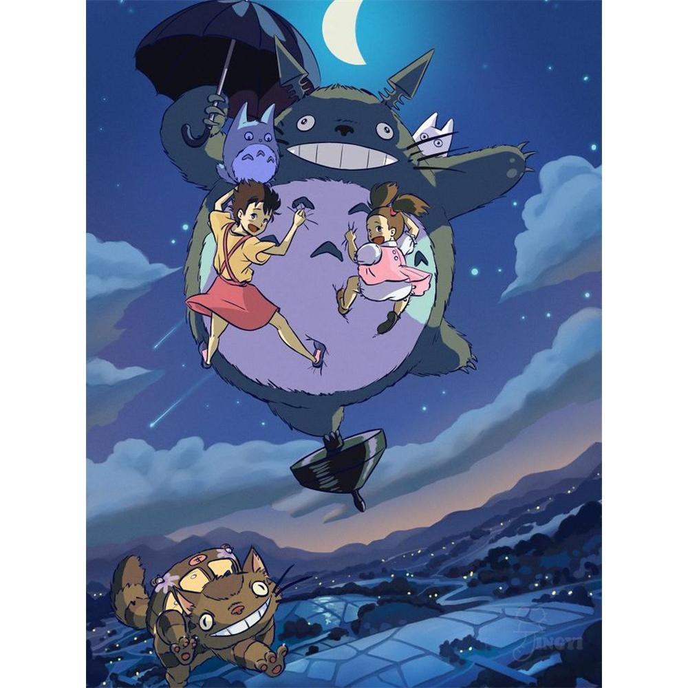 The Cartoon Animal Totoro Diamond Painting Japanese Anime 5D Diamond Embroidery Cross Stitch Handmade Art Gift Home Decor
