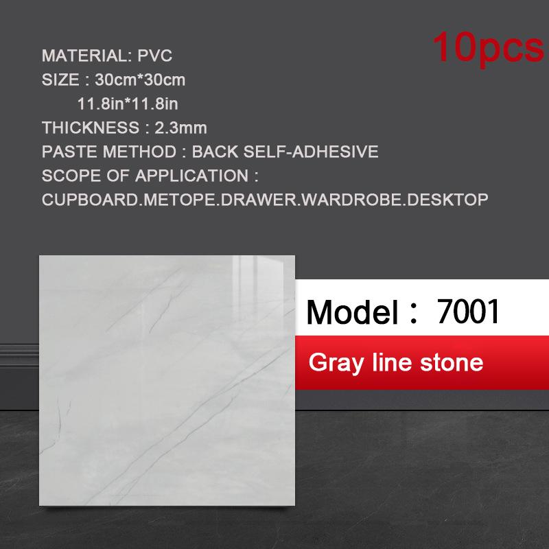 10pcs 30*30cm PVC Imitation Marble Floor Stickers Self-adhesive Wall Stickers Waterproof Bathroom Living Room Moden Decor Decals