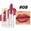 HANDAIYAN Velvet Matte Lipstick, Waterproof Long-Lasting Moisture Lip Makeup, Pigmented Smooth Nude Red Lipstick in Clear Floral Tube, Cosmetic