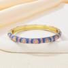 Small Petal Chinese Flower Bangle Enamel Floral Women's Hand Bracelet  Jewelry Gifts