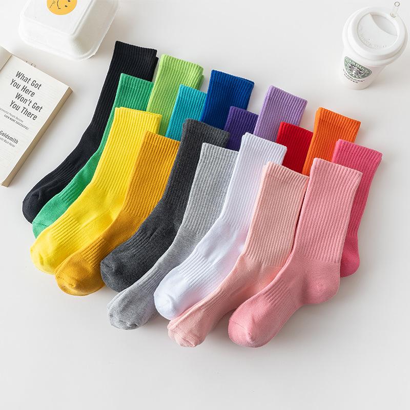 Women's Autumn and Winter Warm Leg Warmers Solid Color High Rubber Band Sports Long Cotton Socks