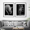 Black White Animals Art Canvas Paintings On The Wall Lion Tiger Elephant Posters and Prints Wall For Living Room Home Frameless