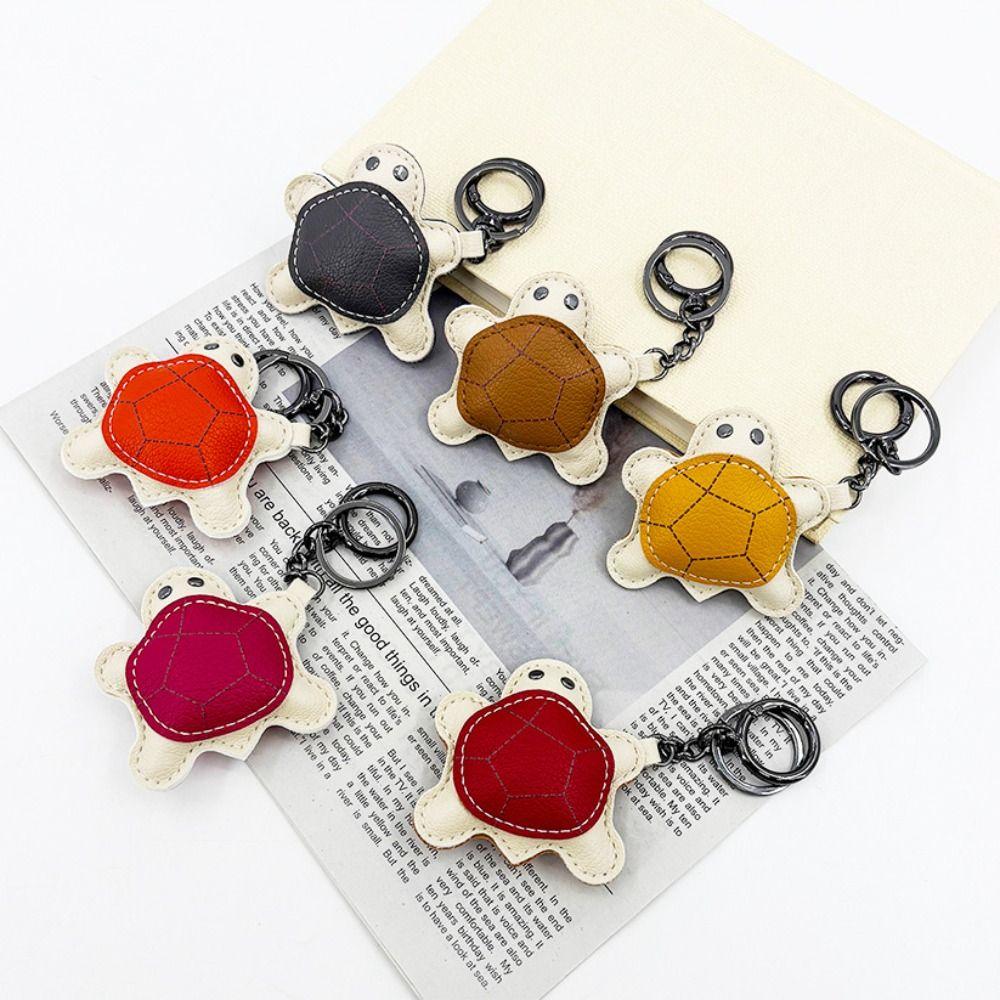 DIY Pu Leather Key Chain Hanger Bag Pendant Multi-color Leather Turtle Pendant Car Accessory