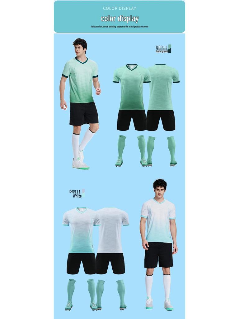 Children's and Men's Football Team Kit - Short Sleeve Sports Jersey and Training Set