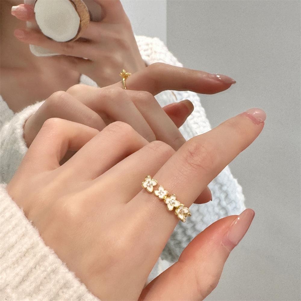 Color Enamel Fritillary Butterfly Ring Women's Open Index Finger Ring New Products