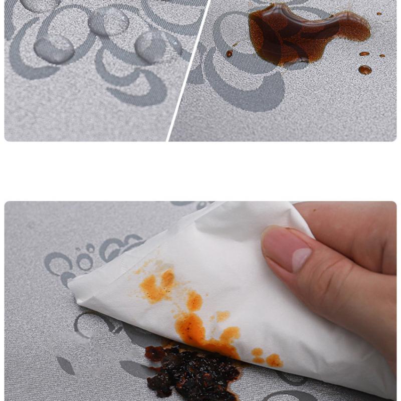 Round Tablecloth Pvc Waterproof Antifouling Table Cloth Outdoor Kitchen Dining Table Cover Size 120-200Cm Professional Supplies