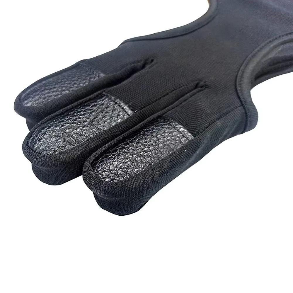 Leather Fingertip Recurve Bow Gloves Breathable Shooting Hand Guard  Teenagers Use