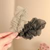 Korean-Style Polka Dot Colour-Block Pleated Printed Mesh Hair Clip For Women Fashionable Banana Clip Hair Accessory