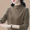 German Velvet Half-Turtle Collar Bottoming Shirt for Women Autumn Winter Western Style Warm Inner Outerwear Long Sleeve T-Shirt