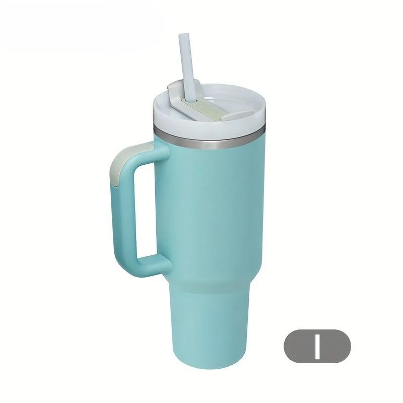 1200ML 304 Stainless Steel Insulated Water Bottle Thermal Coffee Car Cup Cold Hot Mugs Vacuum Flask With Handle Straw For Sport