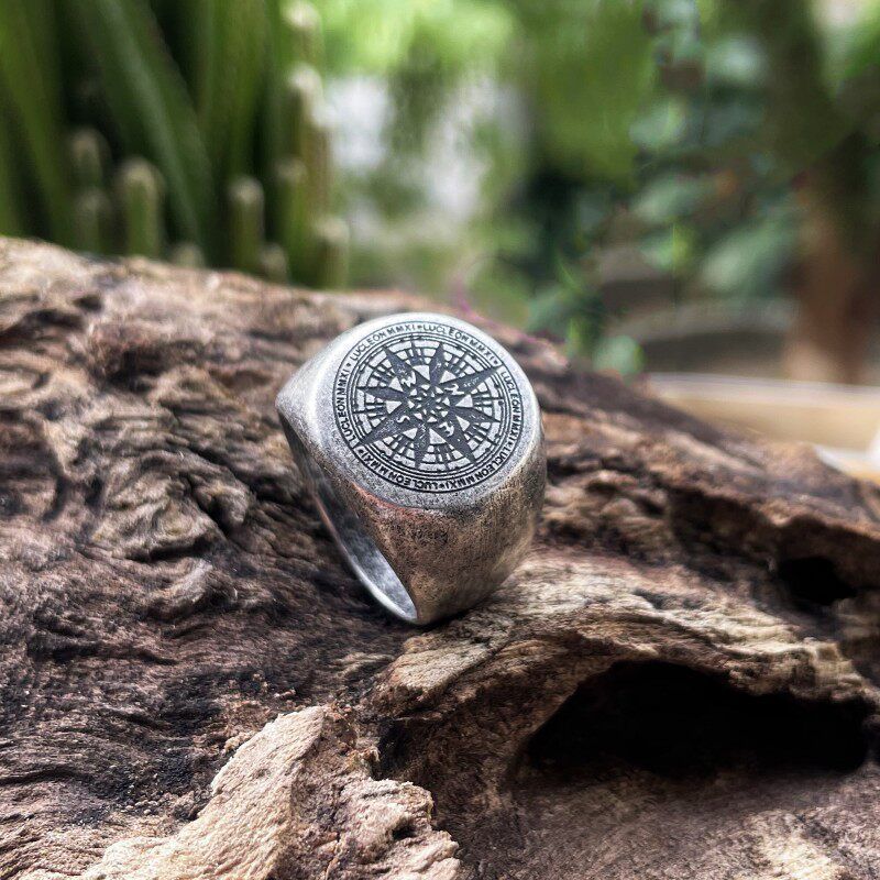 Trendy Fashion Fancy Titanium Steel Ring Men Retro Style Punk Fashion Cool Popular Brand Trendy Punk Food Tail Ring