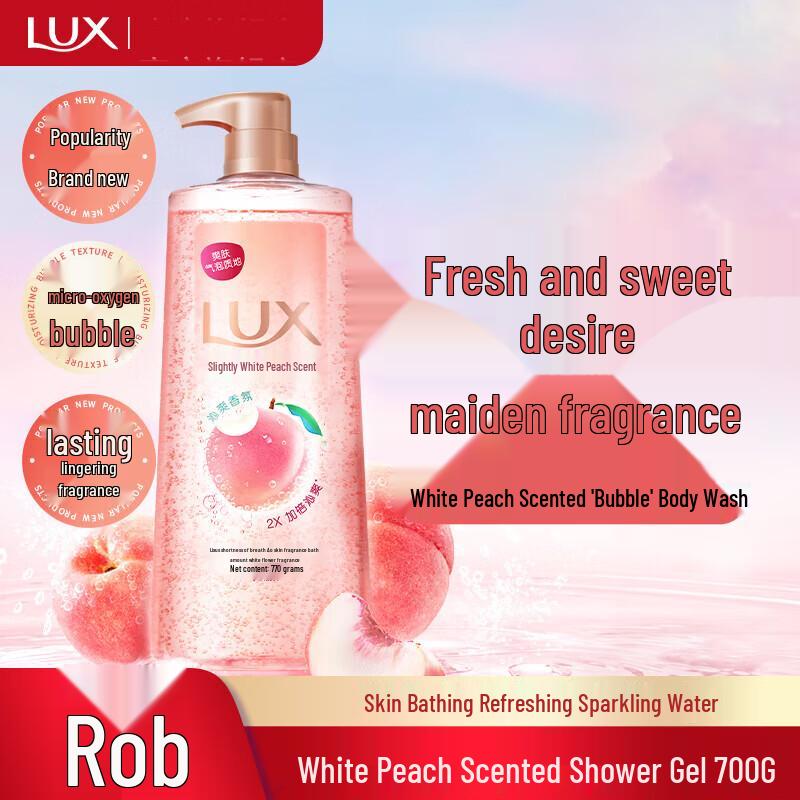lux White Peach Scented Foaming Shower Gel