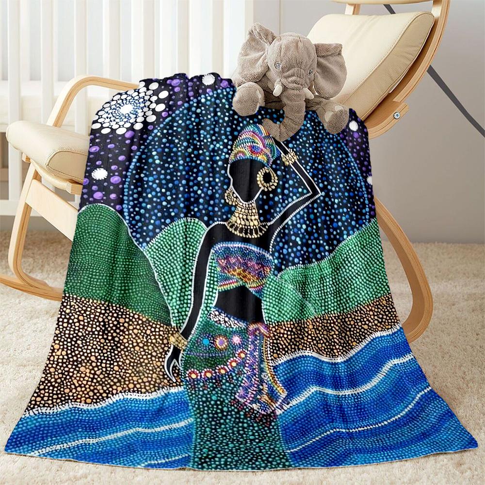 African Style Blanket Warmthful Decor Perfect for Sofa Bed Bedding All-Season Use Playful Design Gifts For Family Or Friends