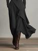 European Women's High Neck Long Sleeve Solid Color Autumn Dress (2025)