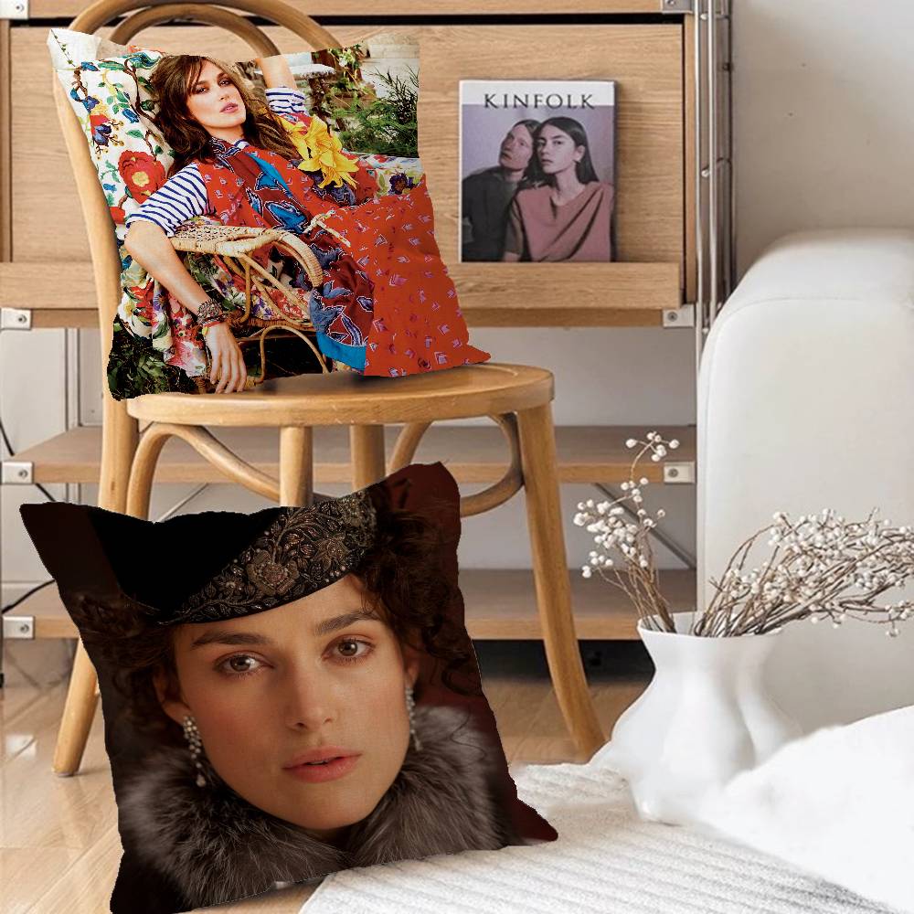 K-Keira Christina Knightley Decorative Room Aesthetics Pillow Case Home Decor Bedroom Sofa Bed Couch Pillow Cover 45x45