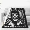 Misfits Rock Band Knitted Blanket Flannel Throw Blanket Bedroom Sofa Printed Lightweight Bedspreads