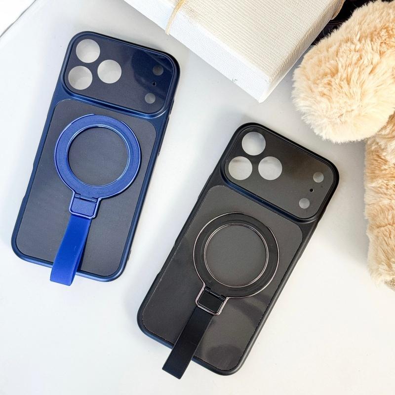 Matte Magnetic For Magsafe Case For iPhone 17 16 15 14 13 12 11 Pro Max 14 15 16 Plus Air Shockproof Stand Cover with Lanyard