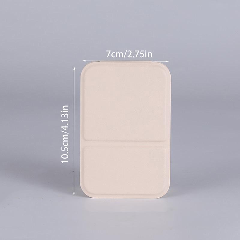 Desktop Mini Foldable Makeup Mirror Solid Color Pu Leather Simple Portable Wear-Resistant Student Compact Handheld Makeup Mir