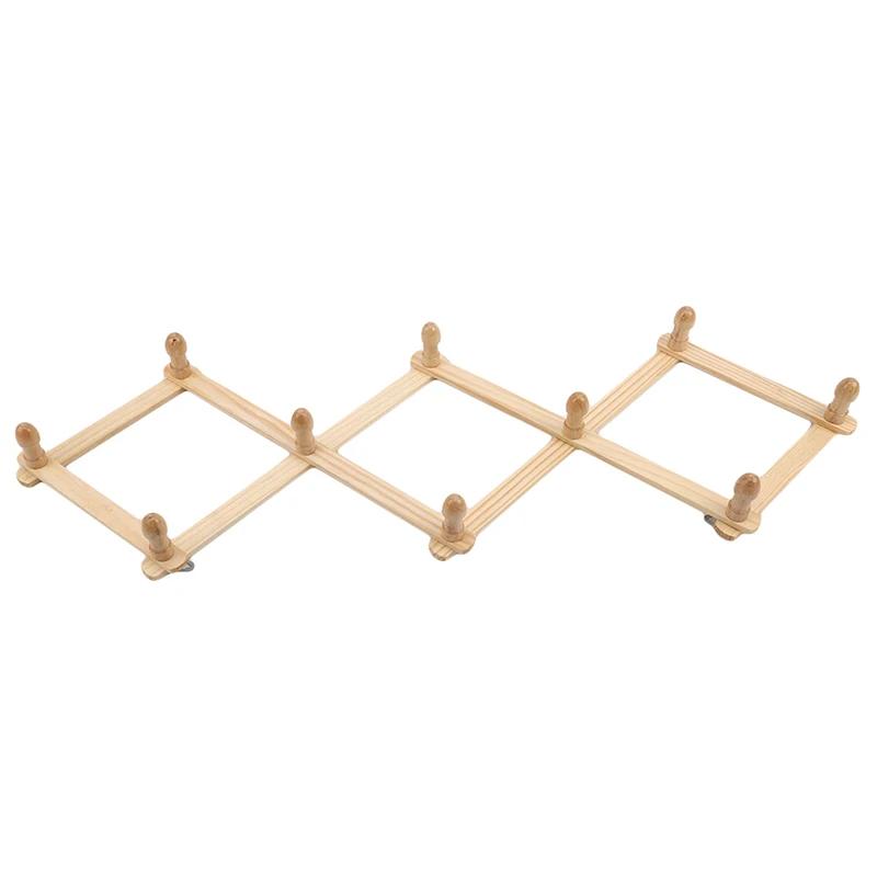 1/3PCS. Wooden minimalist style bedroom telescopic folding wall hanging bamboo hanger coat hook living room