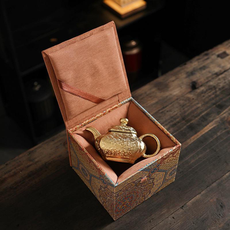 Gilt Bafang Teapot Ceramic Brewing Teapot Household Retro Kung Fu Tea Set Ceramic Single Pot