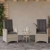 VidaXL Garden Reclining Chairs Set of 2 and Cushions Wicker 365174