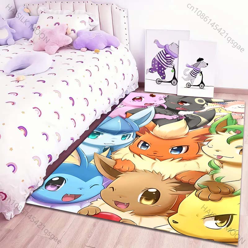 Classic 17 Styles P-Pokemon Eevee Cartoon Carpets Rug for Living Room Bedroom Bedside Floor Mat Area Rug Home Decor Potdemiel