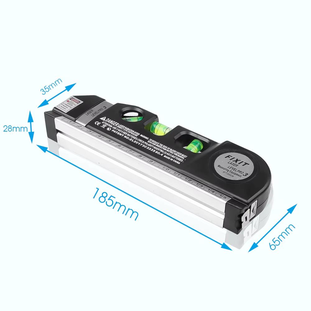 Laser Level Line Tool Multipurpose Laser Level Kit Standard Cross Line Lase 8 Feet Measure Tape Ruler With Metal Tripod Stand