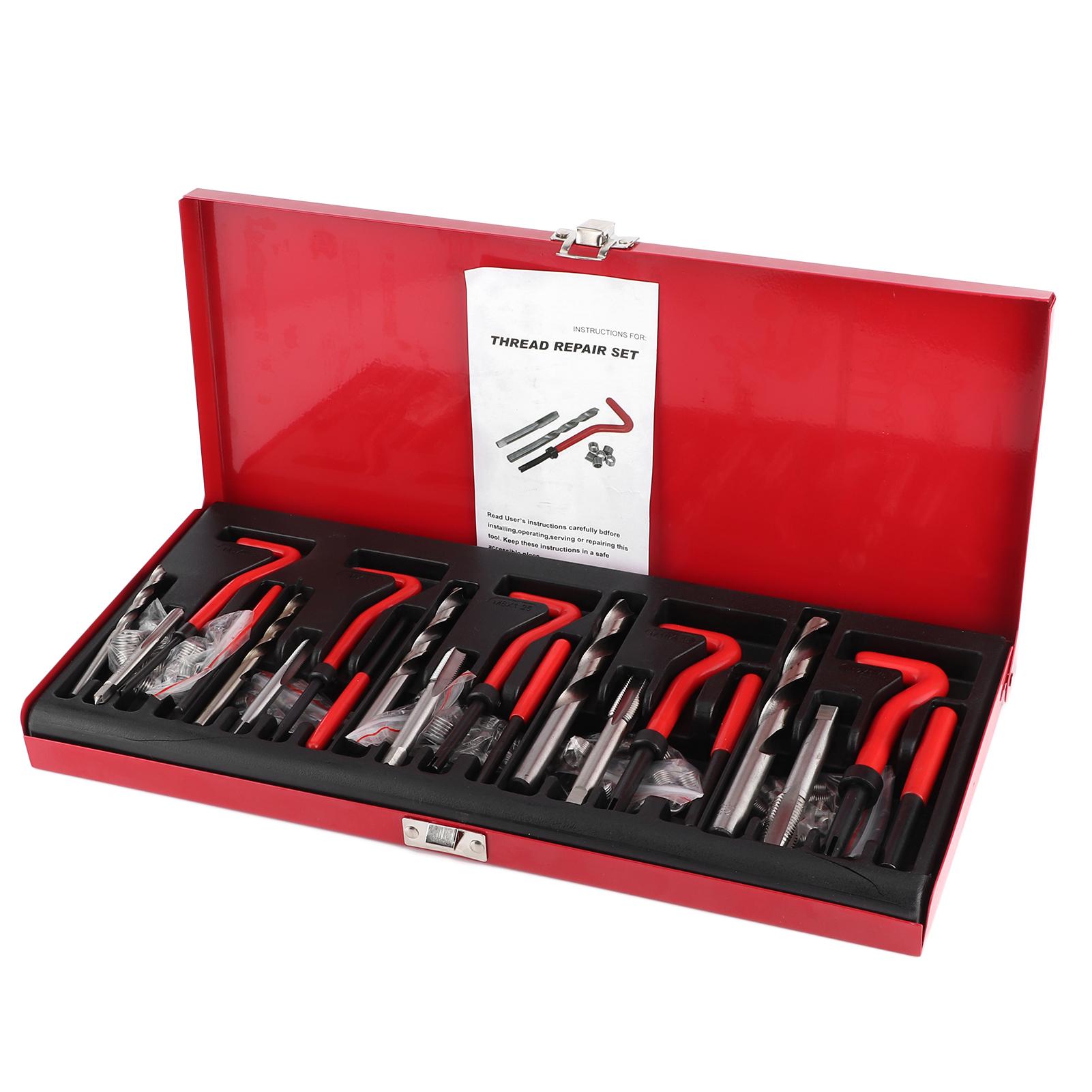 

131 шт. Набор для восстановления поврежденной резьбы M5 M6 M8 M10 M12, вставки из проволоки, профессиональный ремонт автомобиля