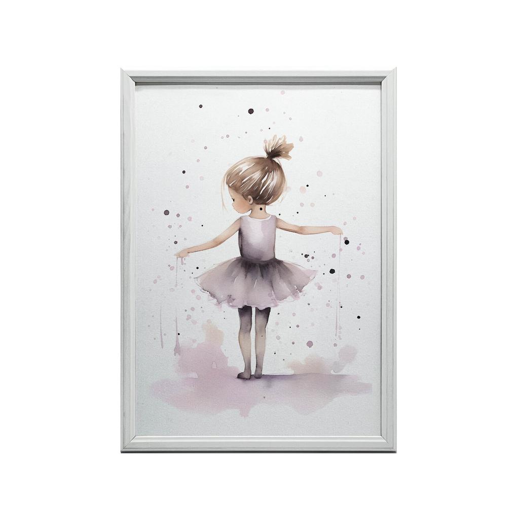 Tańcząca Balerina - Różowa Magia Tańcząca Balerina - Różowa Magia, 30X40 Cm, Rama Aluminiowa Złota, Papier Matowy 230 Gsm