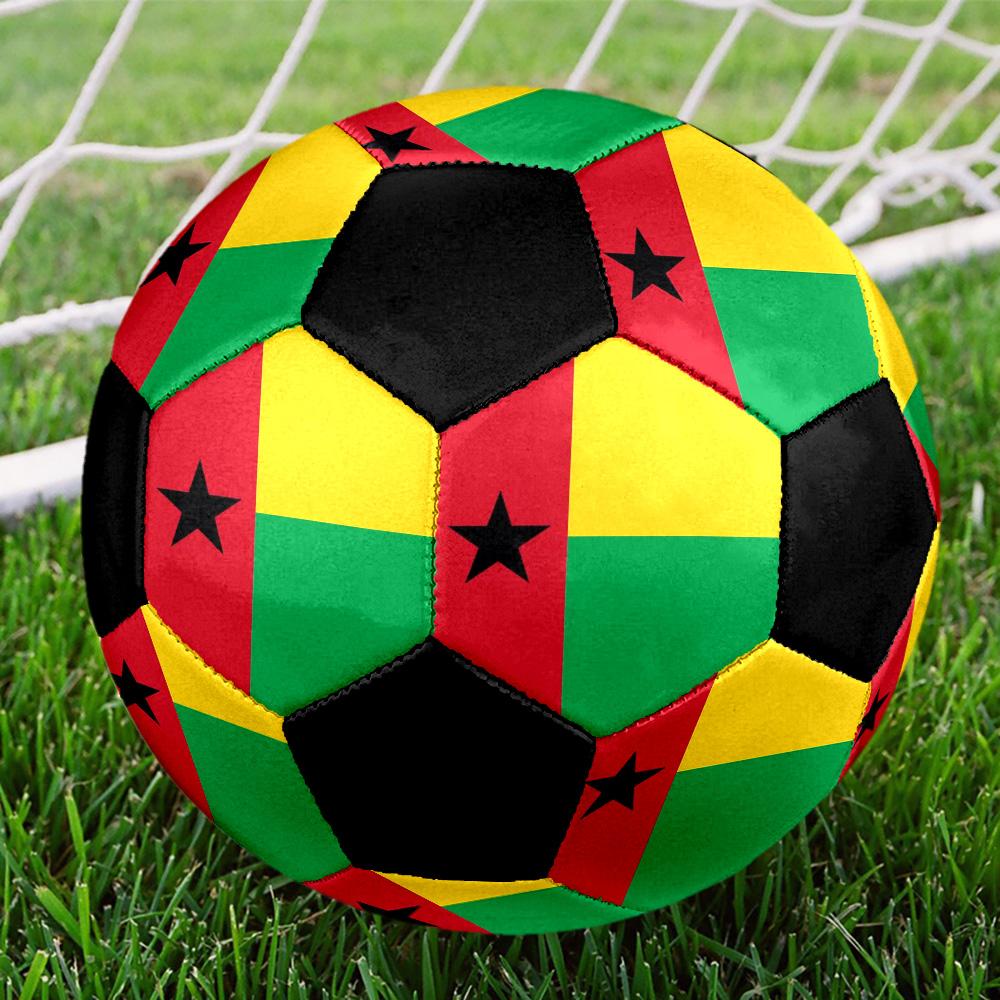 Guinea Bissau Indoor Soccer Ball Colorful All Ages Size 5 Machine Stitched PVC Competition Ready Durable High-Bounce