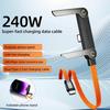 Elbow Type C Quick Charging Cable 240W Fast Charge & Data Transfer Wire Cord with Foldable Phone Stand Holder for iPhone 17 Mi