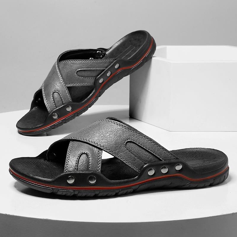 Fashion Summer  Mens Casual Plus Size Slippers Size 47 48 Outdoor Shoes Lightweight Sandals Breathable Half Drag Man Shoes Beach Flats