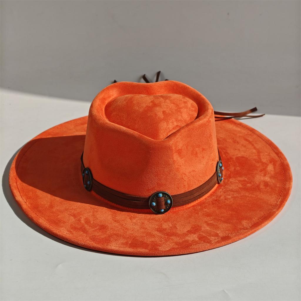 Rose Red Heart Top Vegan Suede Hat Turquoise Accessories Fedora Hat Men'S Women'S Felt Jazz Hat Classic Suede Chapeau Sombrero