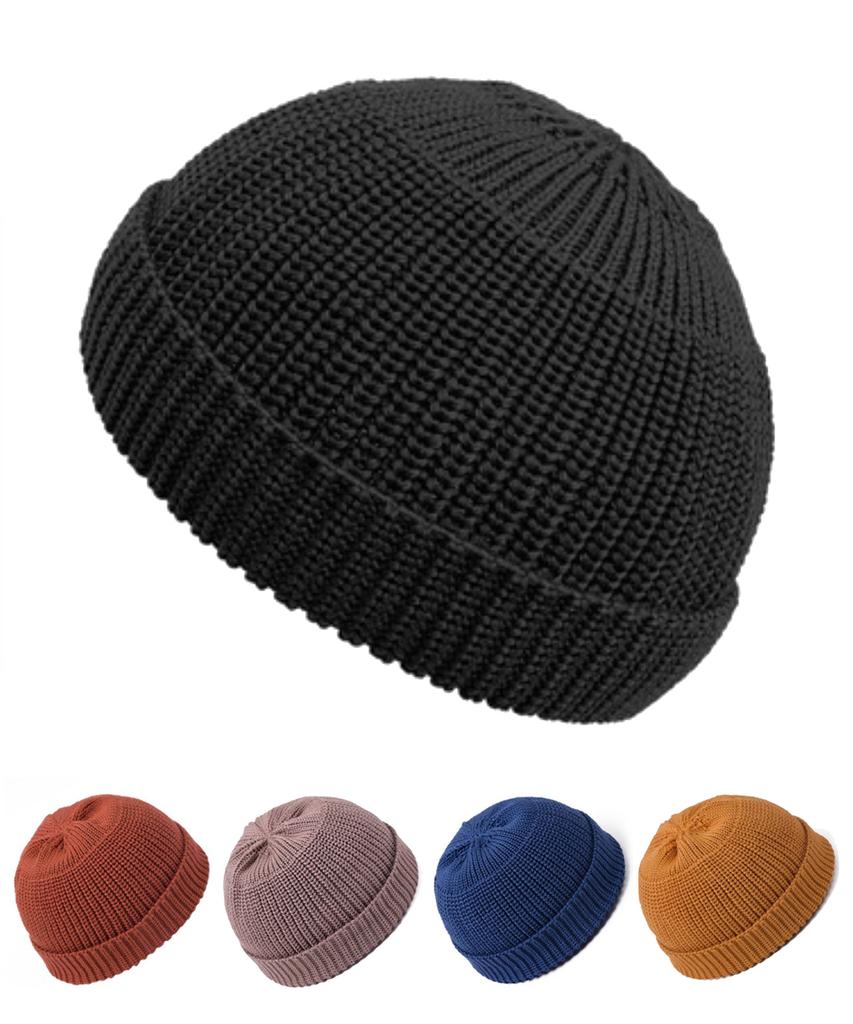 Lube Plain Knit Short Beanie Watch Cap