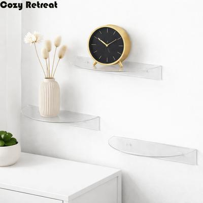 Wall Mounted Semi-circular Display Rack Modern Decorative Acrylic Floating Shelf Minimalist Model Storage Rack Shopping Malls