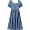 Women's Simple Slimming Short-Sleeve Denim Dress