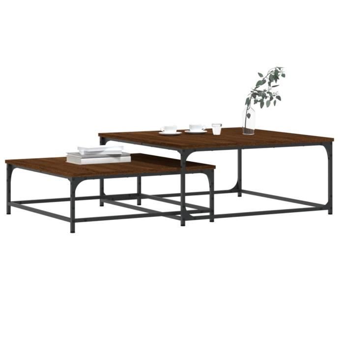 VidaXL Tables basses gigognes 2 pcs chêne marron bois d'ingénierie 832822