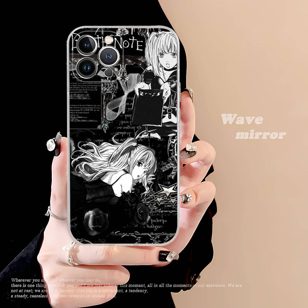 

D-Death Note TPU Silicone Case For IPhone 11 12 13 14 15 16 17 Pro Max Shockproof Clear Back Cover iPhone 14 pro
