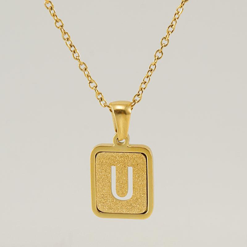 18K Hollow 26 English Letter Necklace Women's Fashion Letter Pendant Jewelry 2026