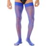 Bas cuissardes transparents pour homme, brillants, extensibles, couleur unie, chaussettes fines pour une mode audacieuse