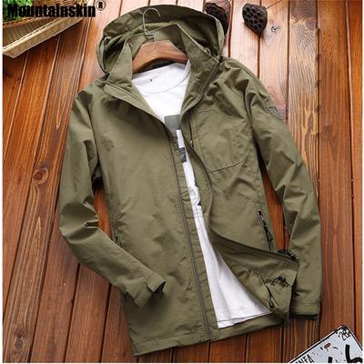 Mens Thin Windbreaker Jacket Male Fashion Loose Coats 