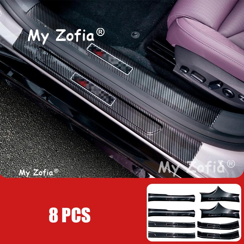 For XPeng P7 2025 2026 Carbon Fiber ABS Welcome Pedal Door Sill Scuff Threshold Guard Plate Anti-scratch Sticker Accessories