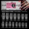 150Pcs/Box Ballet Space French Nail Dual Forms Shape Transparent Extension Molds With 3D Smart French Guide Line Time Saving