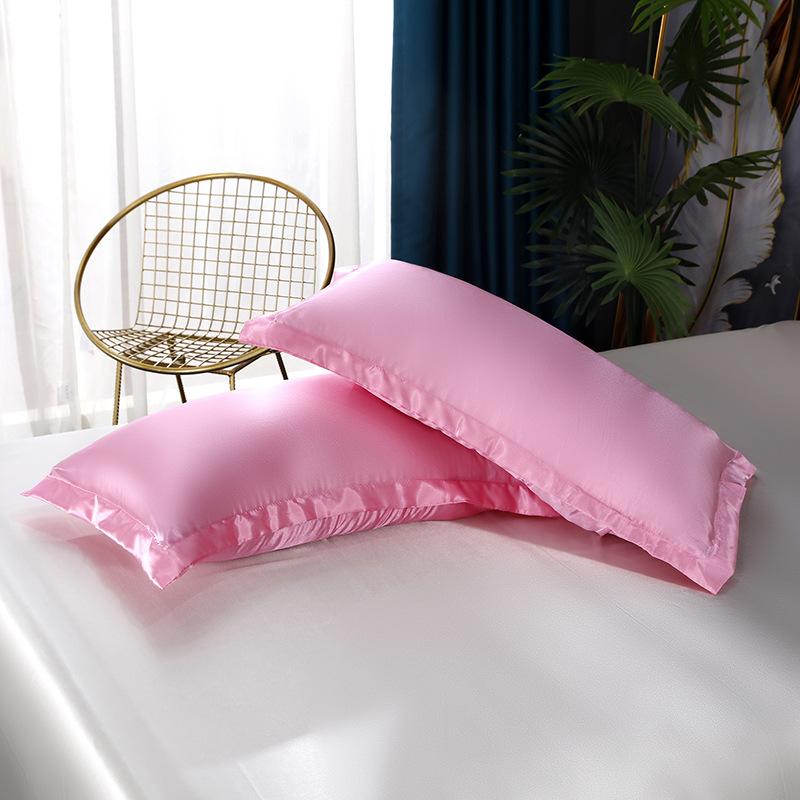 Eis-Seide Kissenbezug Einfarbig Schlicht Mode Waschbar 48*74cm 1/2 Stück Universeller Kissenbezug Bettwäsche Luxus Atmungsaktiv Bequem