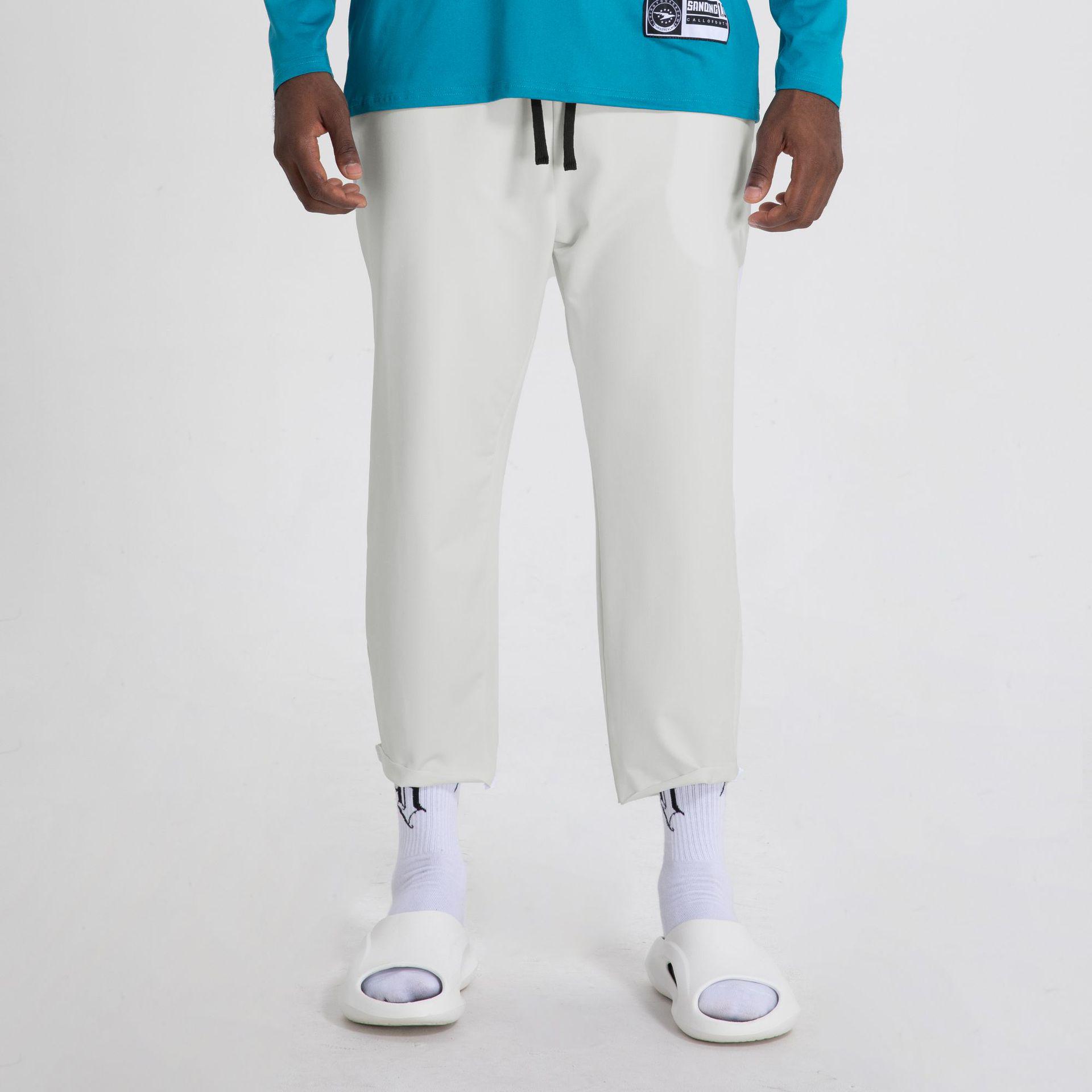 

Американские быстросохнущие мужские баскетбольные спортивные штаны: Парный стиль, Осень/Зима, Широкие брюки, Свободный крой, Повседневная спортивная одежда Women s M грязно-белый