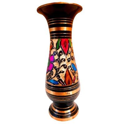 Handcrafted Brass Peetal Vase Flower Pot for Home Office Decor| Durable Memorable Gift Item