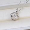 S925 Sterling Silver Cat Paw Pendant Necklace with DIY Pearl Charm Setting